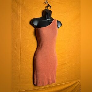 House of Harlow 1960 One-Shoulder Terracotta Dress